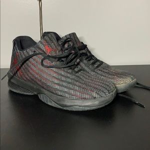 Black and red air Jordans